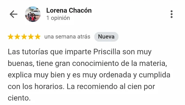 Reseña de estudiante de primer ingreso a la universidad