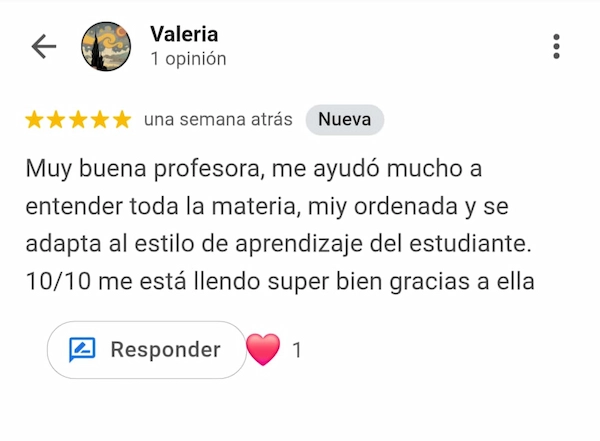 Reseña de estudiante preparando exámenes de química